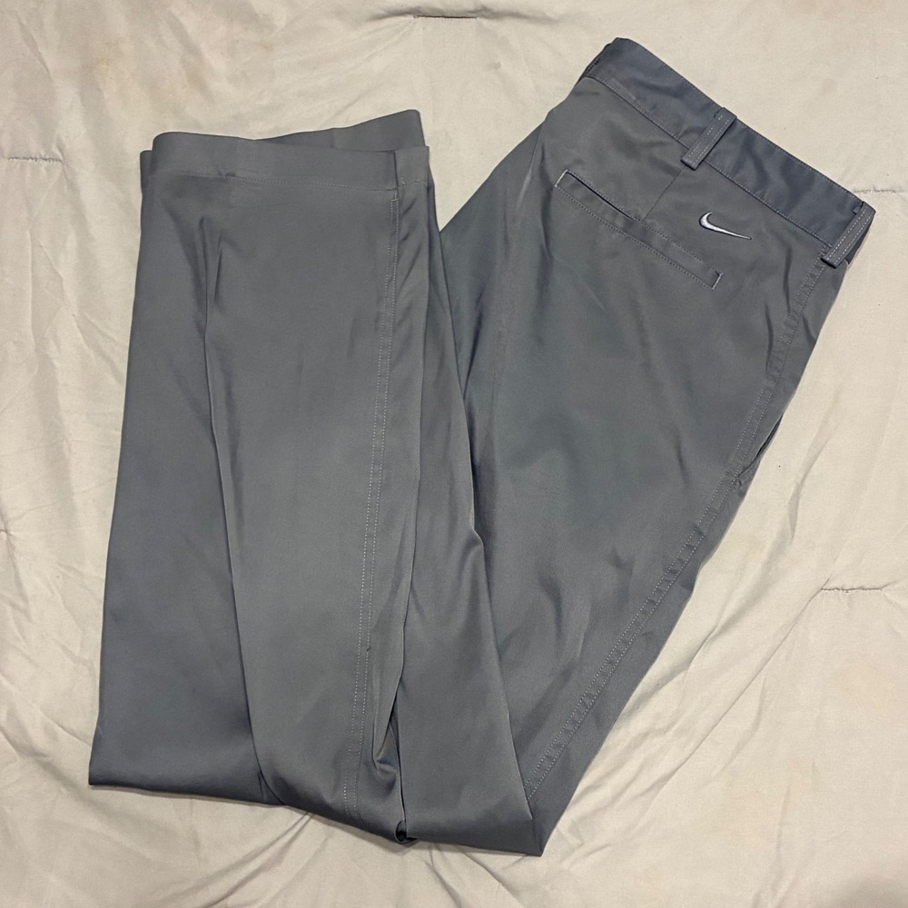 Nike Golf Dri-FIT Mens Pants Gray Flat Front Trousers 36x32